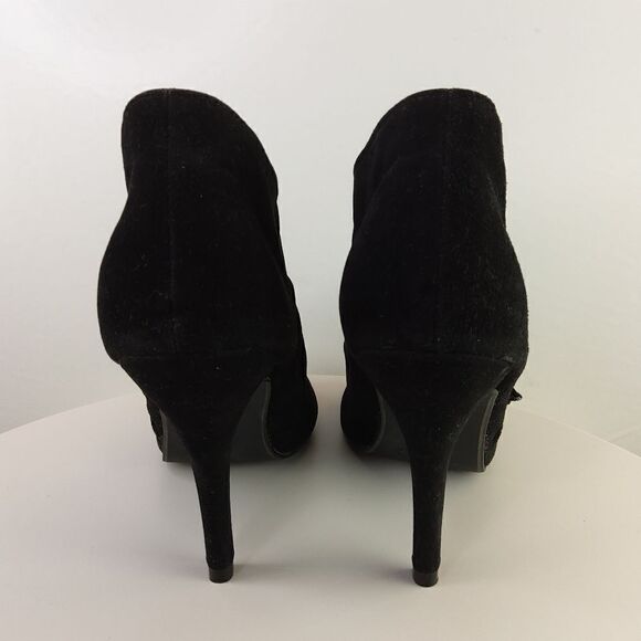 (3/$22) Charles Albert black open toe faux cowsuede heel shoe boot with buckled - Picture 8 of 17